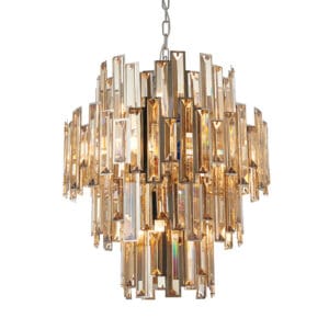 Endon Viviana 12lt Pendant Chrome & champagne crystal Dimmable
