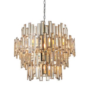 Endon Viviana 15lt Pendant Chrome & champagne crystal Dimmable