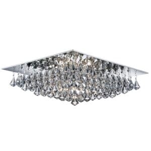 Searchlight Hanna 8Lt Flush Chrome Metal & Clear Crystal