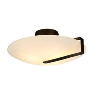 Searchlight Sundial Flush Black Metal & Frosted Glass