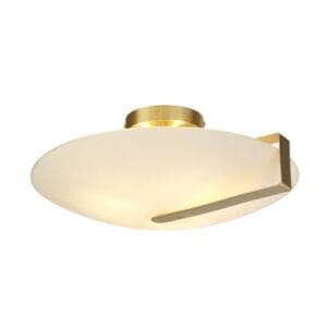 Searchlight Sundial Flush Gold Metal & Frosted Glass