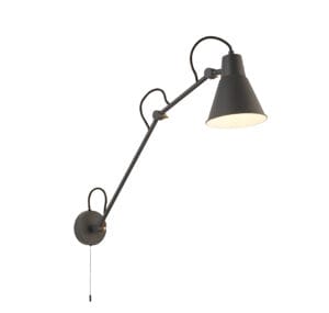 Searchlight Swing Arm Wall Light Grey Metal