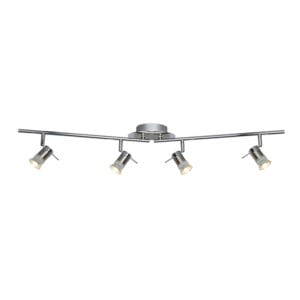 Searchlight Aries 4Lt Split Bar Spotlight Chrome & Satin Silver Metal