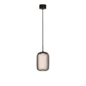 Searchlight Lisbon Pendant Black Metal & Smoked Glass