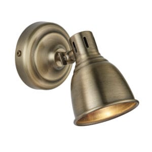 Endon Westbury 1lt Spot Antique Brass Non-dimmable