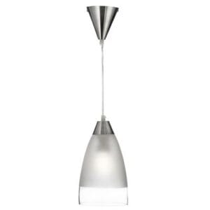 Searchlight Ankara Pendant Satin Silver & Acid Glass