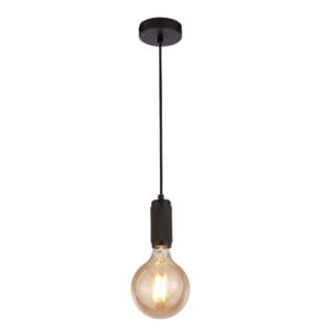 Searchlight Suspension Cable Knurled Black Metal & Black Braided Cable