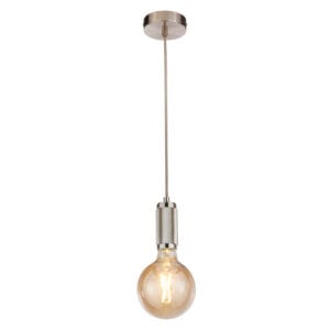 Searchlight Suspension Cable Satin Silver Metal & Grey Braided Cable