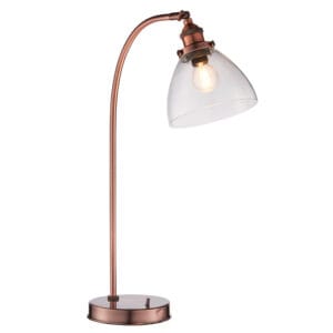 Endon Hansen 1lt Table copper & clear glass Non-dimmable