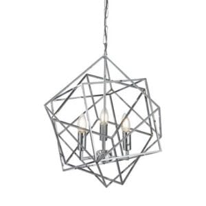 Searchlight Cube 3Lt Pendant Polished Chrome Metal