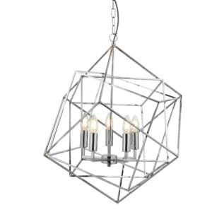 Searchlight Cube 5Lt Pendant Polished Chrome Metal