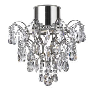 Searchlight Belle Chandelier Chrome Metal & Clear Crystal