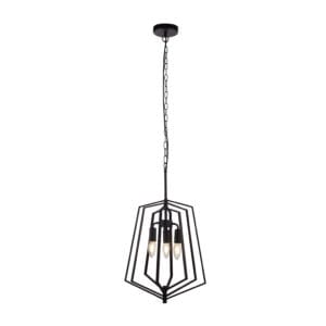 Searchlight Slinky 3Lt Ceiling Pendant Black Metal