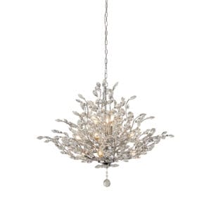 Searchlight Bouquet 11Lt Pendant Chrome Metal & Crystal