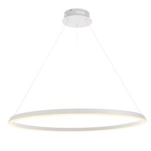 Endon Staten 1lt Pendant Matt white & white silicone Dimmable