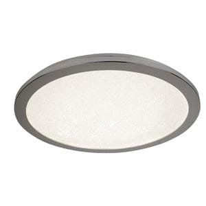 Searchlight Scilly LED Flush  Chrome & Crystal Sand IP44