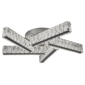 Searchlight Clover 5Lt LED Flush Chrome & Clear Glass