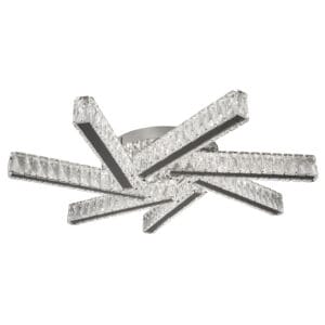 Searchlight Clover 7Lt LED Flush Chrome & Clear Glass