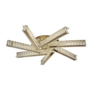 Searchlight Clover 7Lt LED Flush Gold Metal &Clear