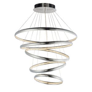 Endon Ozias 1lt Pendant Chrome & clear crystal Dimmable