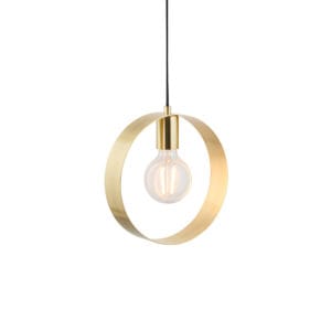 Endon Hoop 1lt Pendant Brass Dimmable