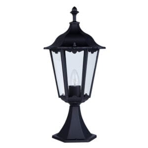 Searchlight Alex 55cm Outdoor Post  Silk Black Metal & Glass IP44