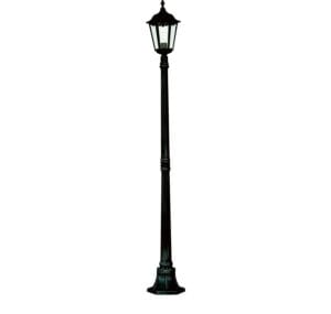 Searchlight Alex 183cm Outdoor Post Silk Black Metal & Glass IP44