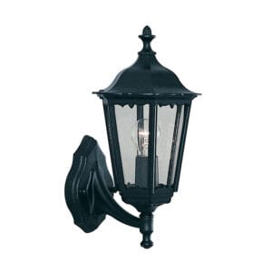 Searchlight Alex Outdoor Wall Light Black Metal & Glass