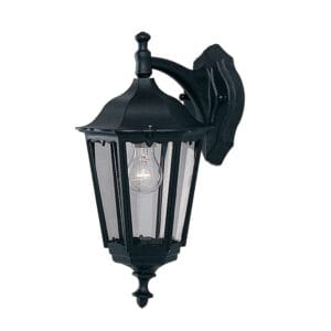 Searchlight Alex Outdoor Wall Light Black Metal & Glass