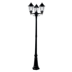 Searchlight Alex 220cm 3Lt Outdoor Post Silk Black Metal & Glass IP44