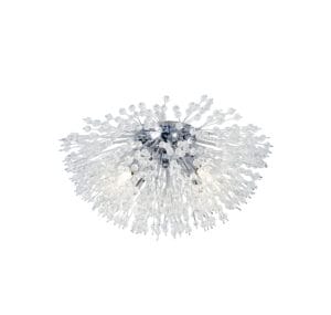 Searchlight Sunburst 4Lt Flush Chrome Metal & Glass Beads