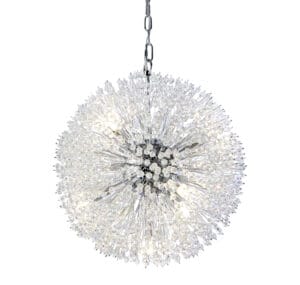 Searchlight Sunburst 7Lt Pendant Chrome Metal & Glass Beads