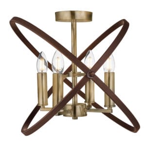 Searchlight Hoopla 4Lt SemiFlush Bronze Metal