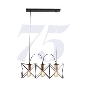 Searchlight Anthea 3Lt Pendant Black Metal & Copper