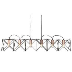 Searchlight Anthea 6Lt Pendant Black Metal & Copper
