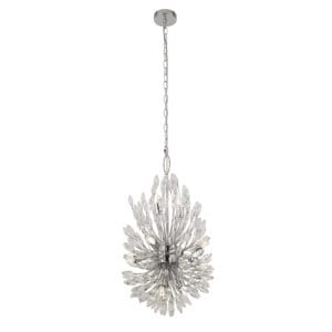 Searchlight Peacock 14Lt Pendant Chrome Metal & Crystal