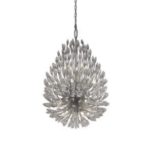 Searchlight Peacock 20Lt Pendant Chrome Metal & Crystal