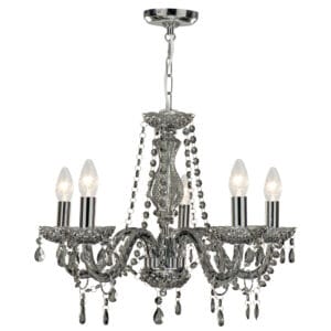 Searchlight Marie Therese 5Lt Pendant Smoked Grey Glass