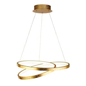 Searchlight Float Pendant Gold Leaf Metal & Opal