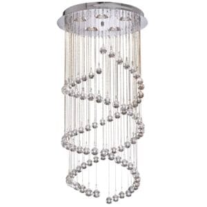 Searchlight Hallway 5Lt MultiDrop Pendant Chrome Metal & Clear Crystal