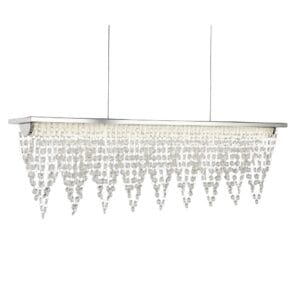 Searchlight Drape LED Bar Pendant Chrome Metal & Clear Crystal