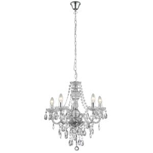 Searchlight Marie Therese 5Lt Pendant Clear Glass & Acrylic