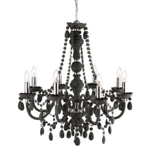 Searchlight Marie Therese 8Lt Pendant Grey Glass & Acrylic