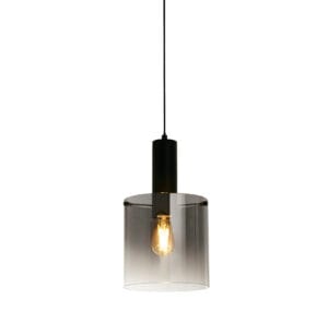 Searchlight Sweden Pendant Matt Black Metal & Smoked Ombre Glass