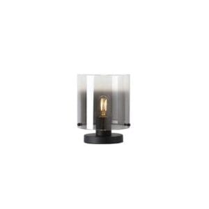 Searchlight Sweden 1Lt Table Lamp Matt Black Metal with Smoked Ombre Gl