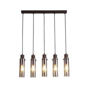 Searchlight Sweden II 5Lt Bar Pendant Mocha Metal & Amber Glass