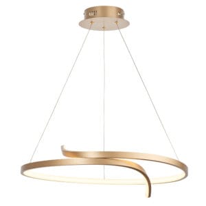 Endon Rafe 1lt Pendant Brushed gold d finish & white silicone Dimmable