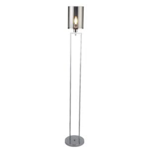 Searchlight Catalina Floor Lamp Chrome Metal & Smoked Glass