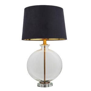 Endon Gideon 1lt Table Clear glass & antique Brass Non-dimmable