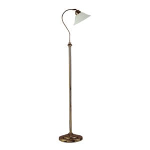 Searchlight Adjustable Floor Lamp Antique Brass Metal & Scavo Glass